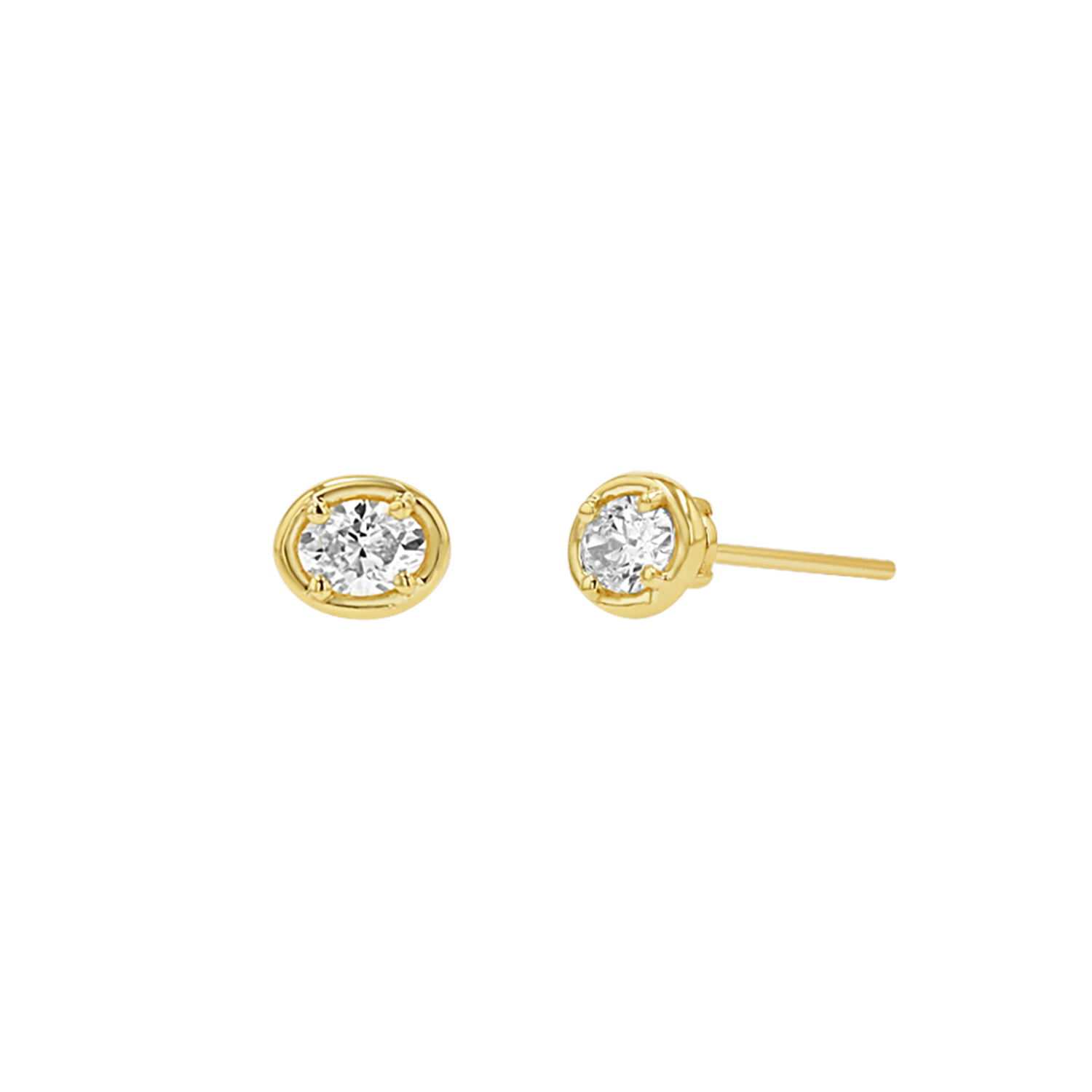Oval Diamond Stud Earrings L63114