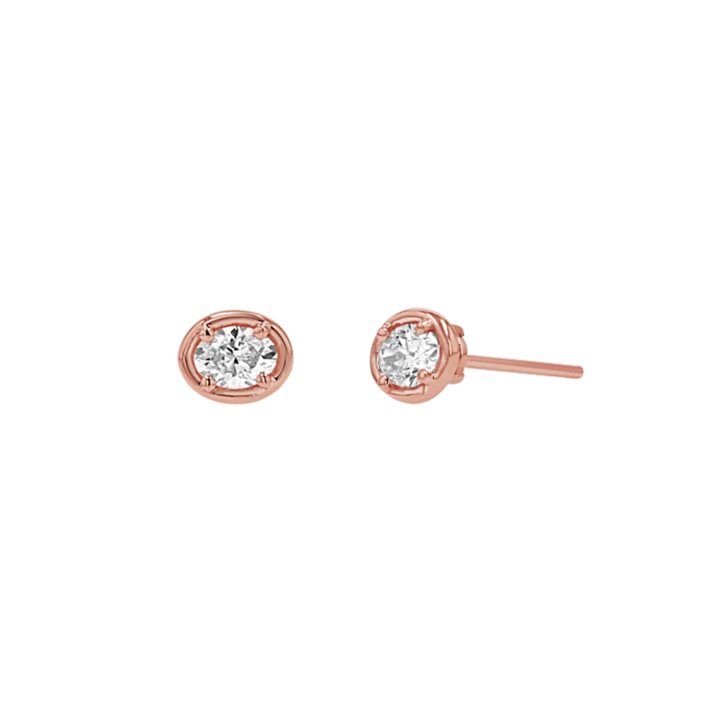 Oval Diamond Stud Earrings L63114