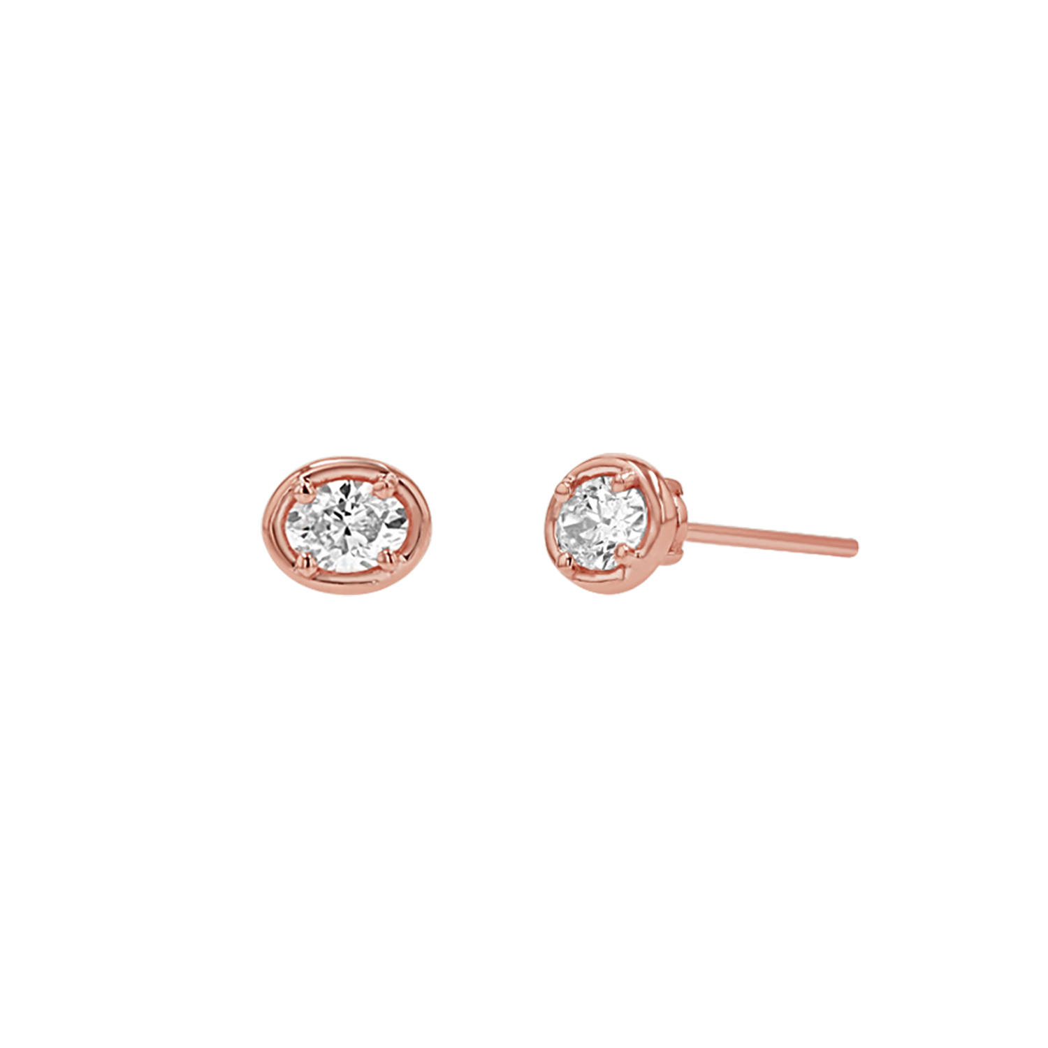 Oval Diamond Stud Earrings L63114