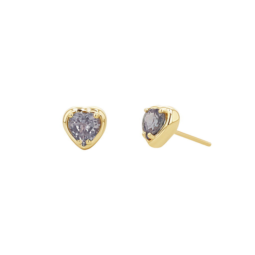 Sapphire Heart Stud Earrings G15612
