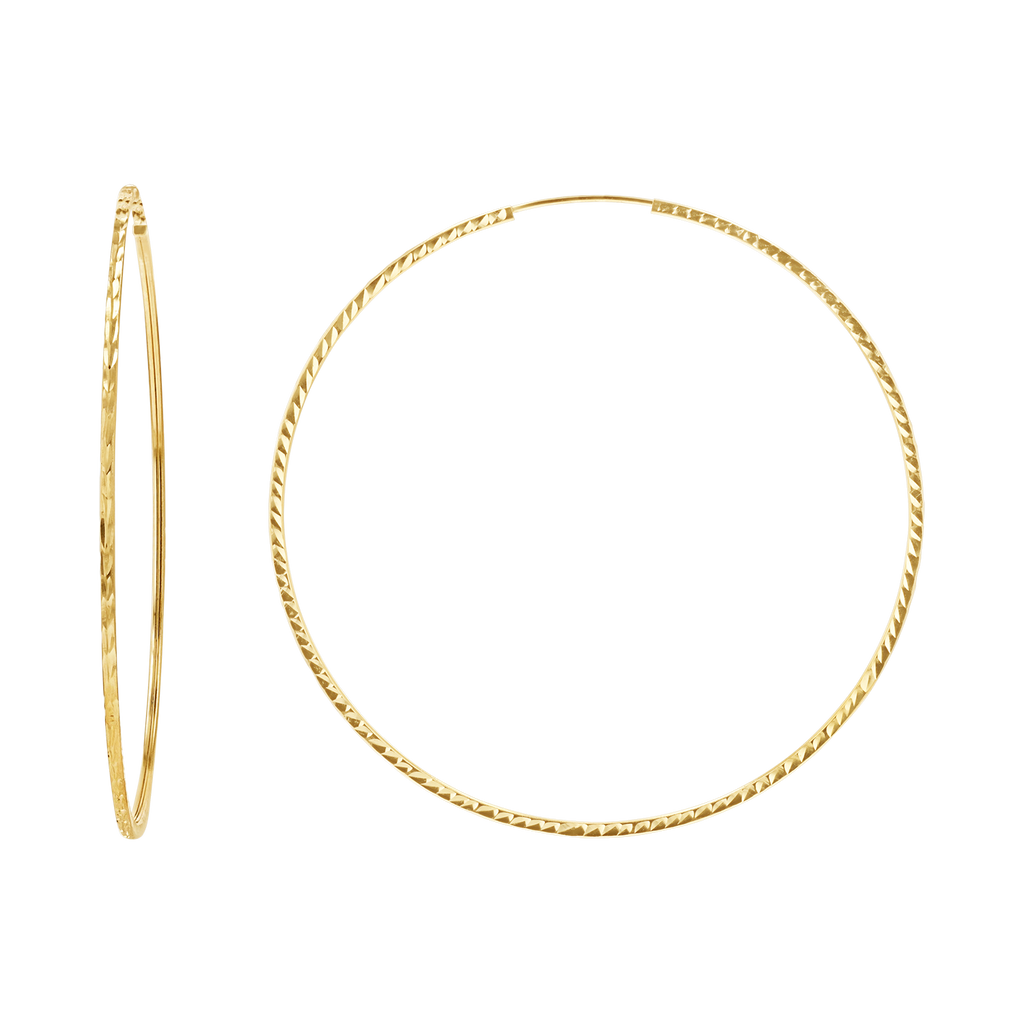 Diamond Cut Endless Hoop Earrings Z81645
