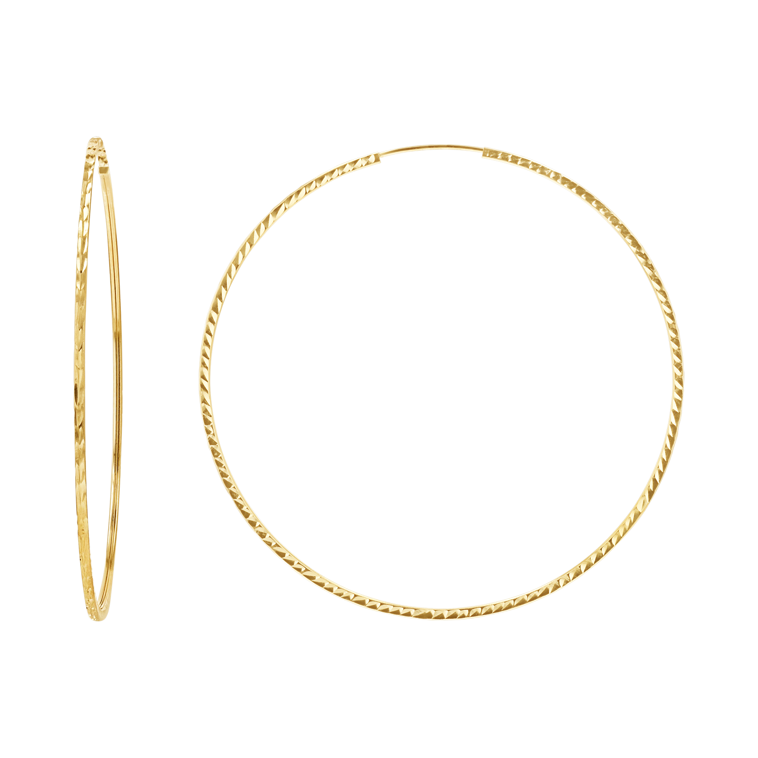 Diamond Cut Endless Hoop Earrings Z81645