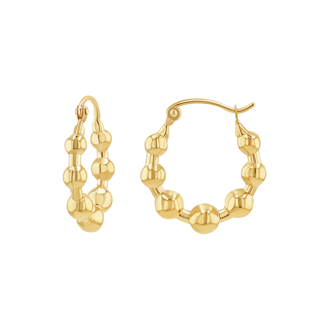 Bead Ball Hoop Earrings X633061