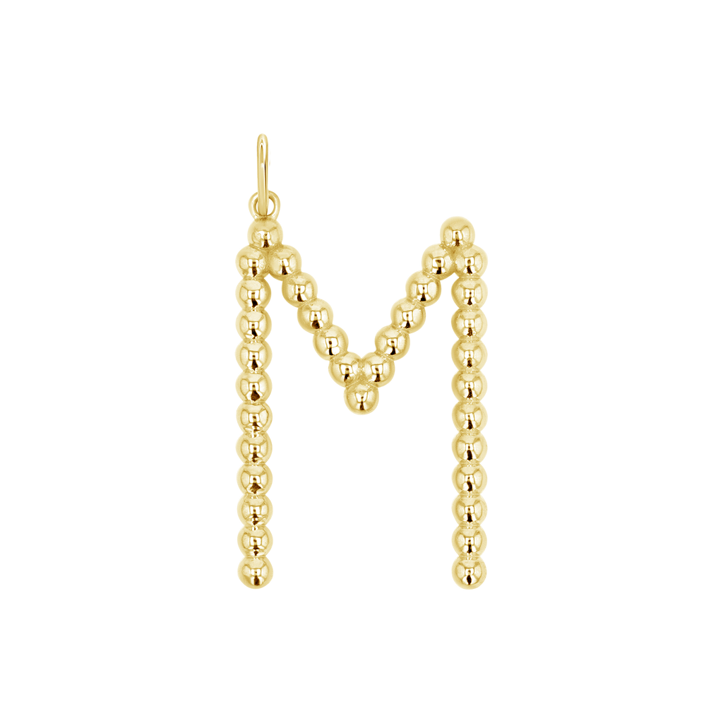 Gold Bead Letter Charm H1949