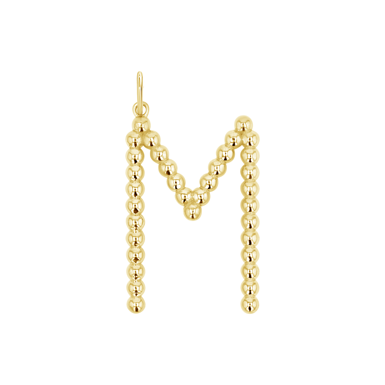 Gold Bead Letter Charm H1949