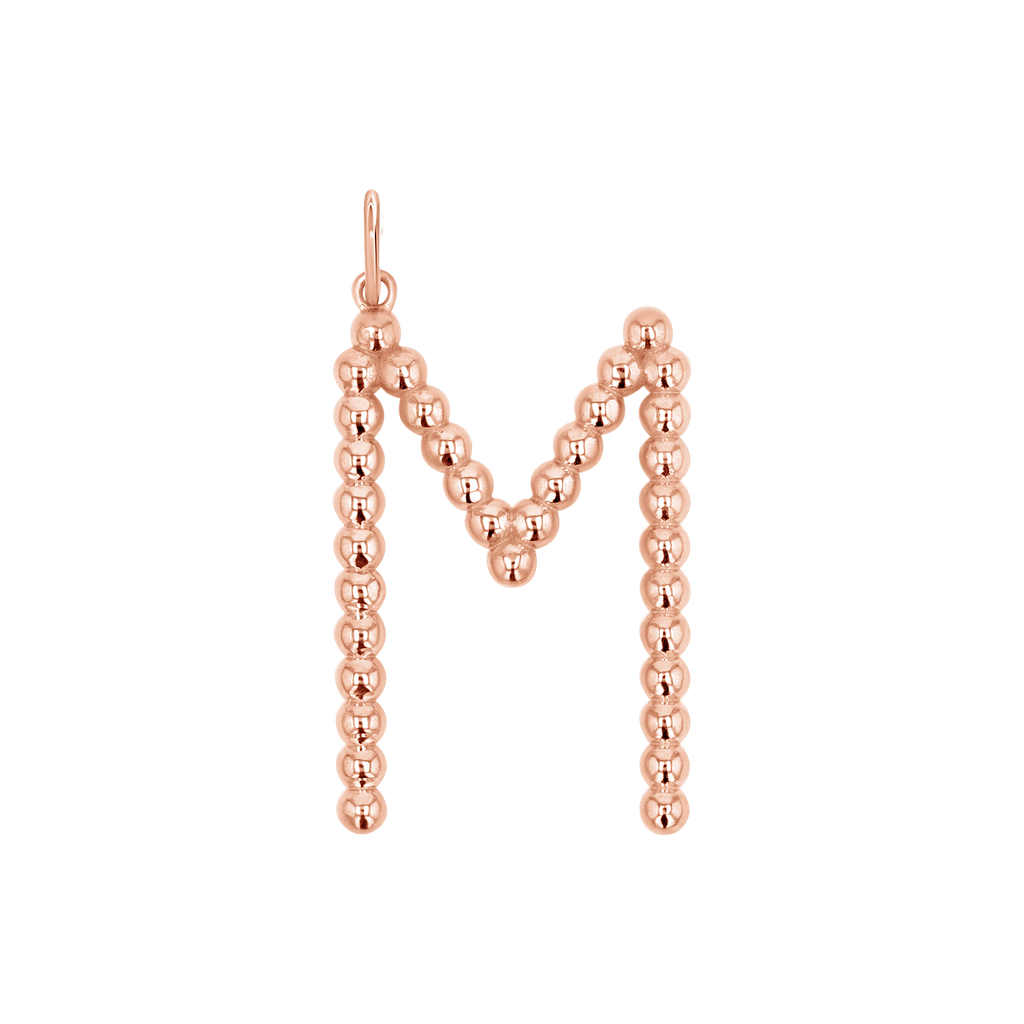 Gold Bead Letter Charm H1949