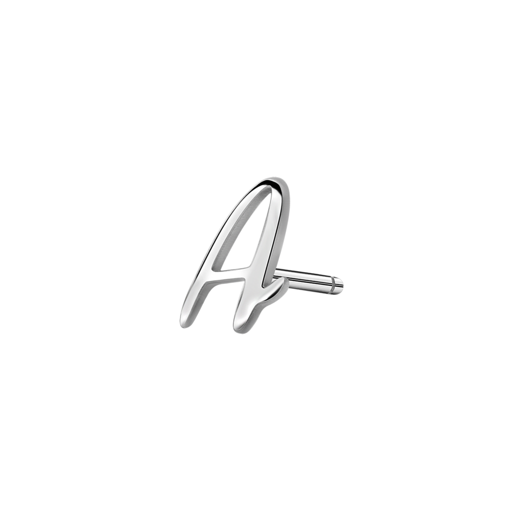 Script Letter Stud Earrings V266
