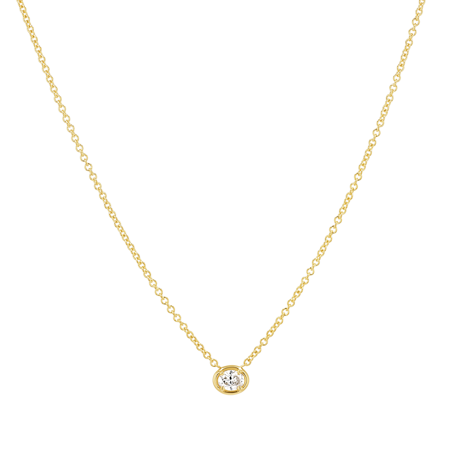 Oval Diamond Solitaire Necklace H211