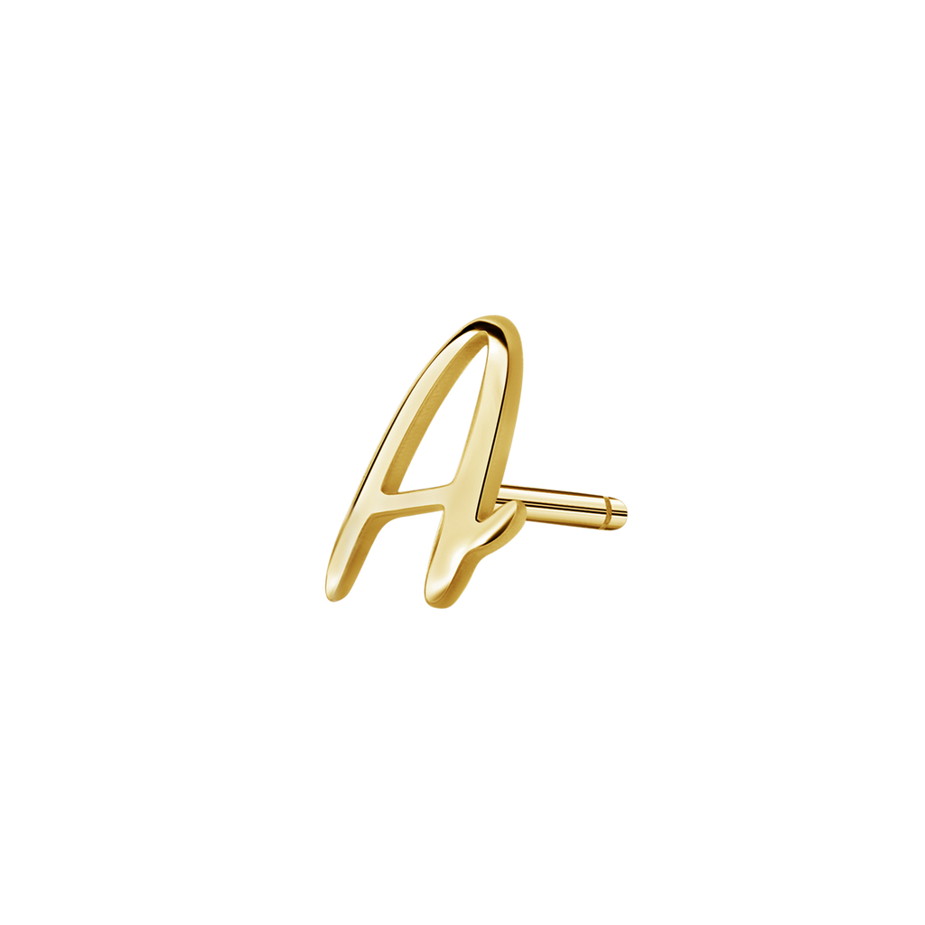 Script Letter Stud Earrings V266