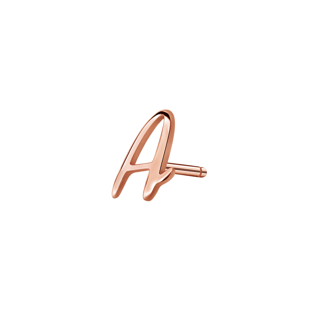 Script Letter Stud Earrings V266