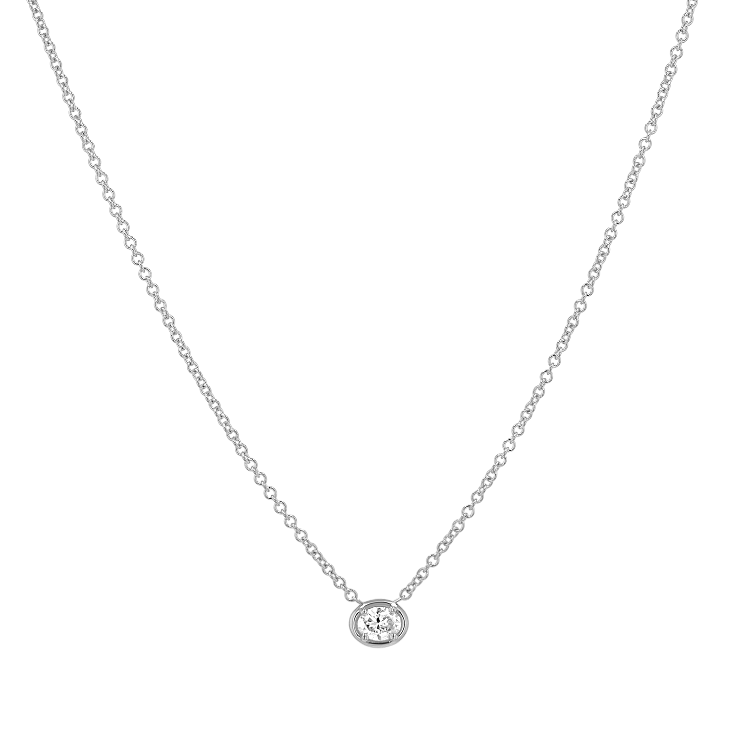 Oval Diamond Solitaire Necklace H211