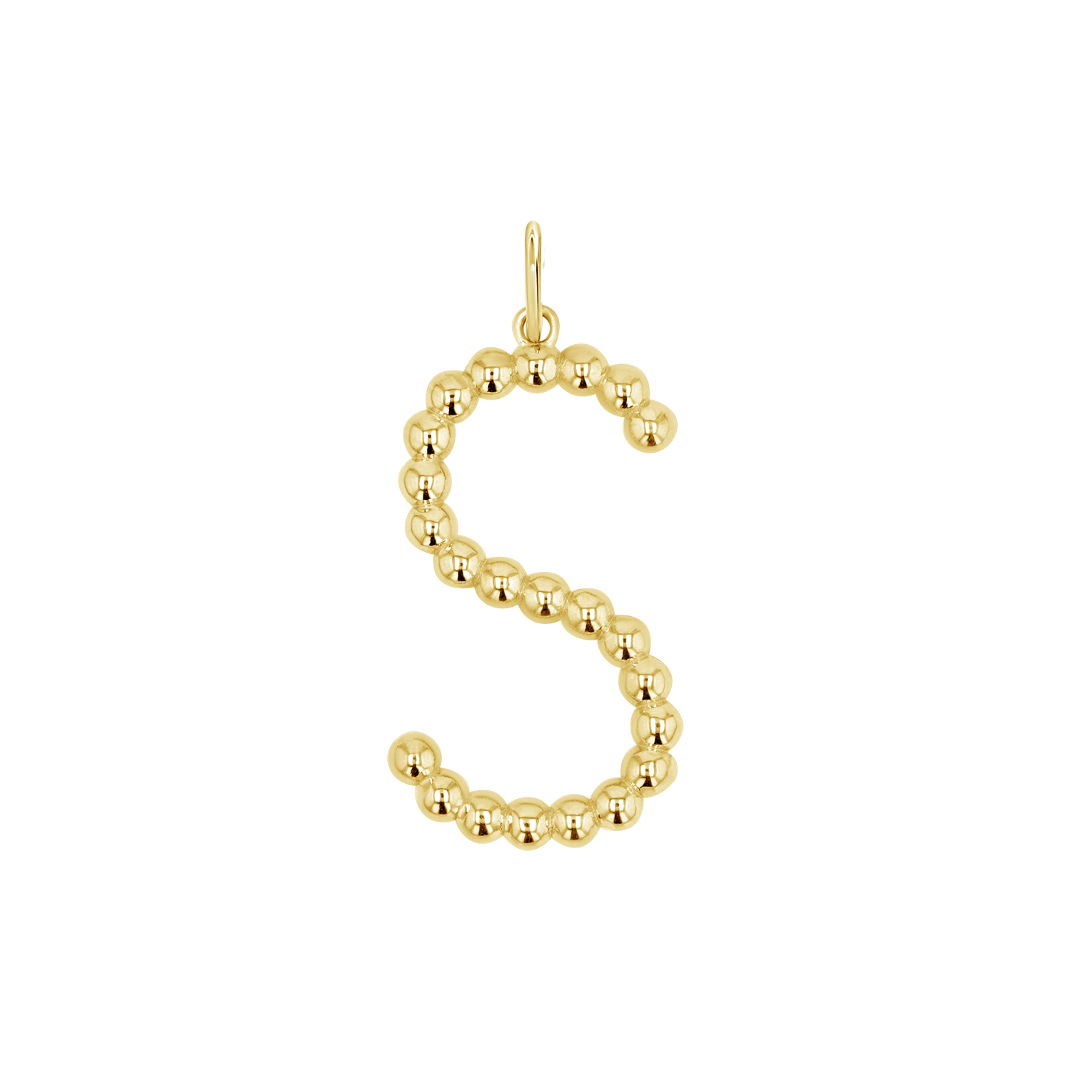 Gold Bead Letter Charm H1949
