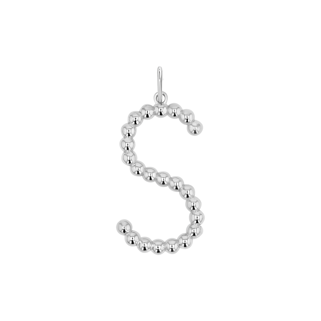Gold Bead Letter Charm H1949