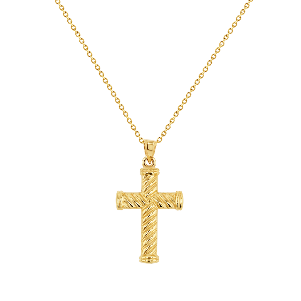 Cable Twist Cross Charm J7138