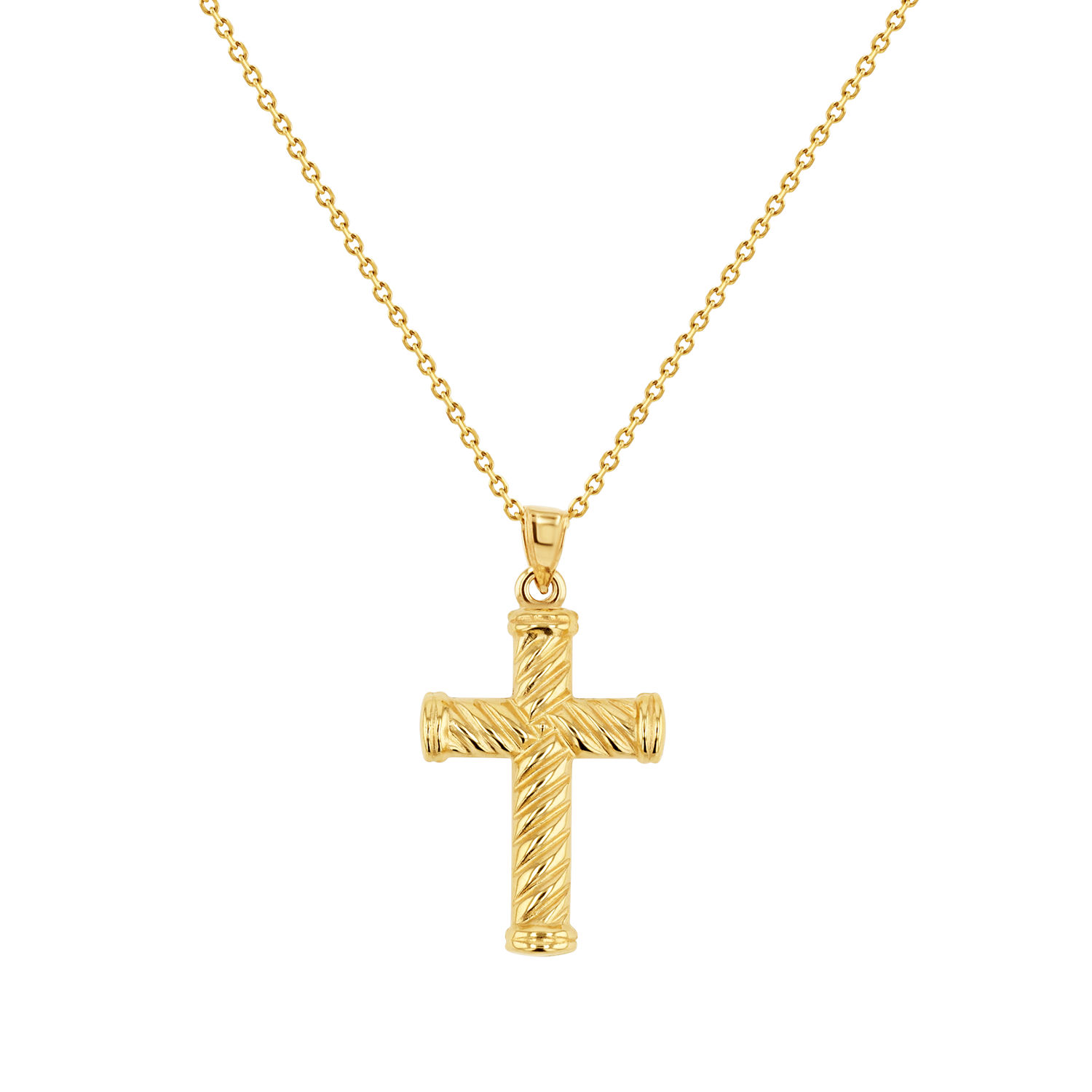 Cable Twist Cross Charm J7138
