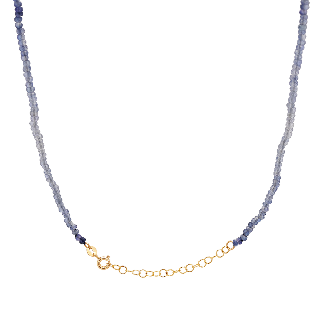 Gradient Blue Sapphire Beaded Necklace I4306