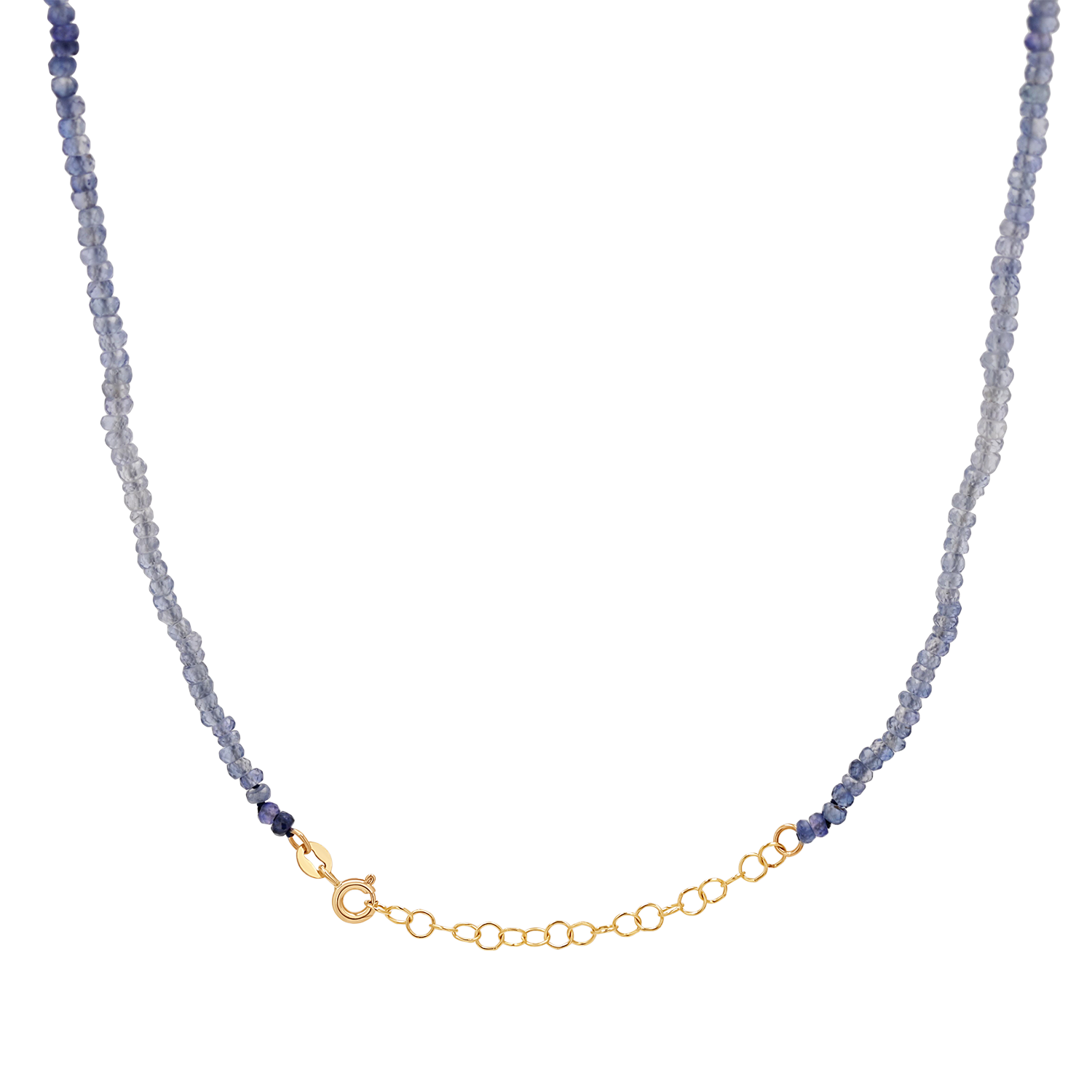 Gradient Blue Sapphire Beaded Necklace I4306