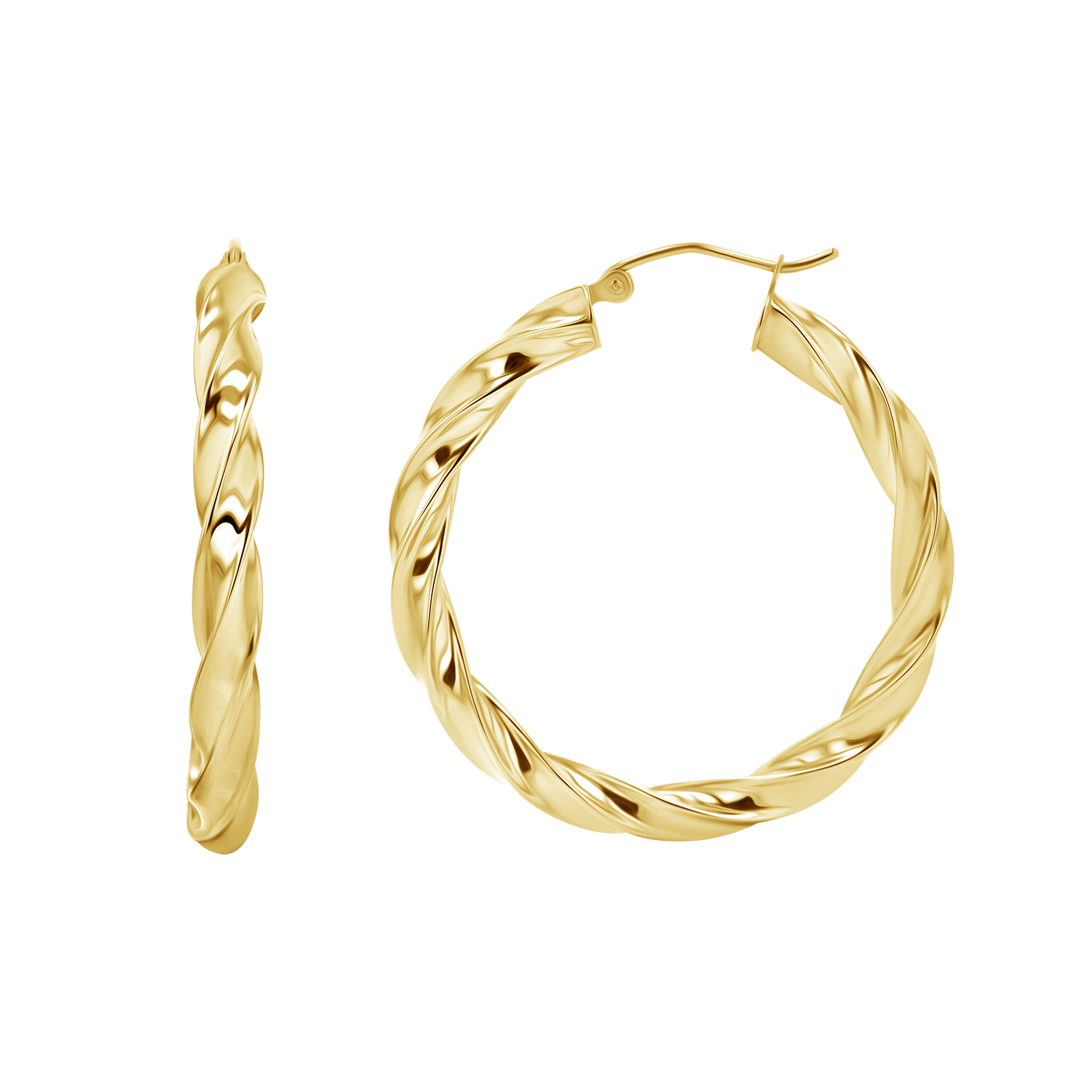 Large Twist Hoop Earrings B4352