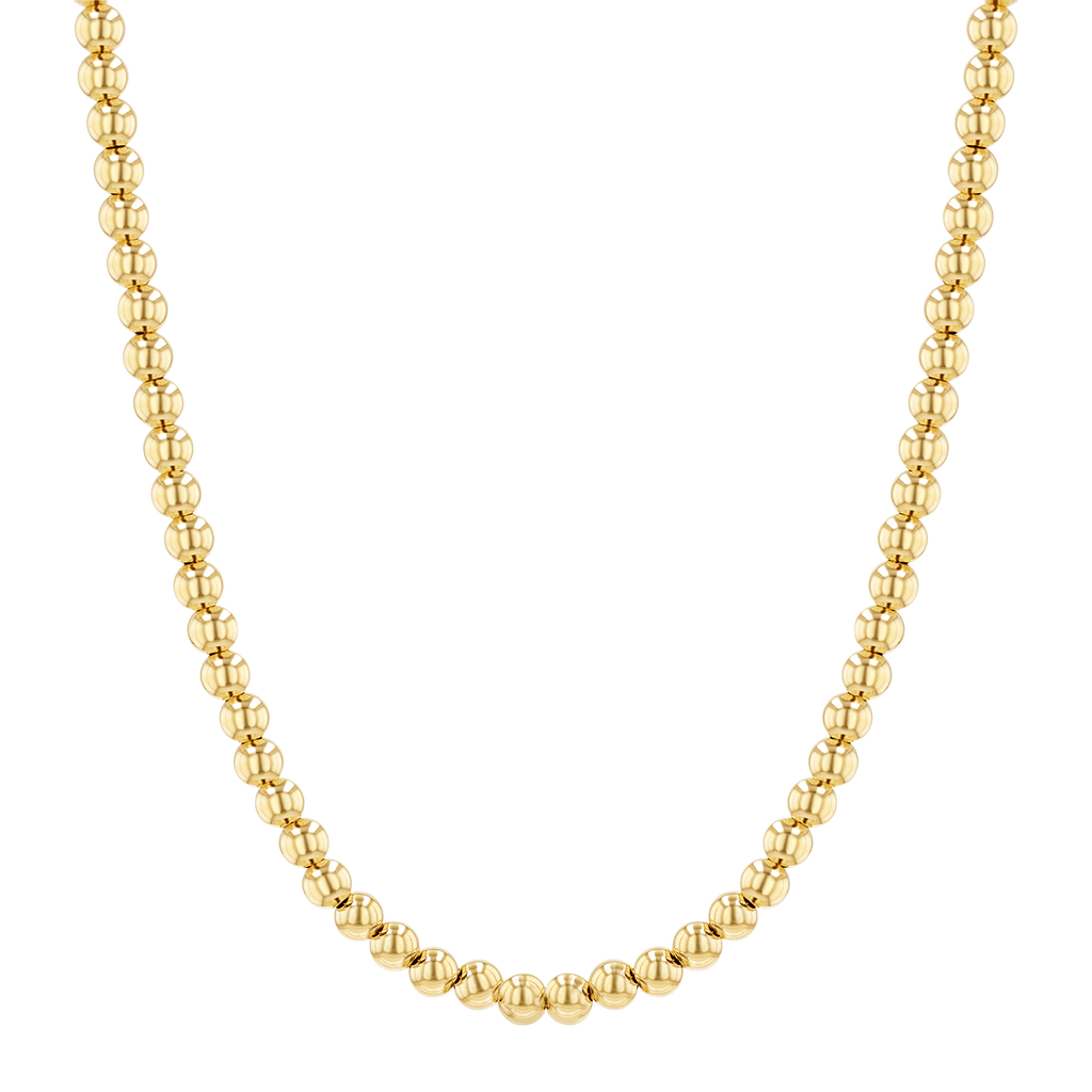 Gold Bead Ball Necklace F742