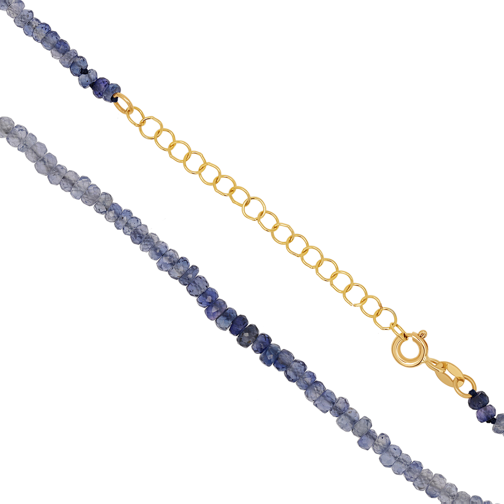 Gradient Blue Sapphire Beaded Necklace I4306