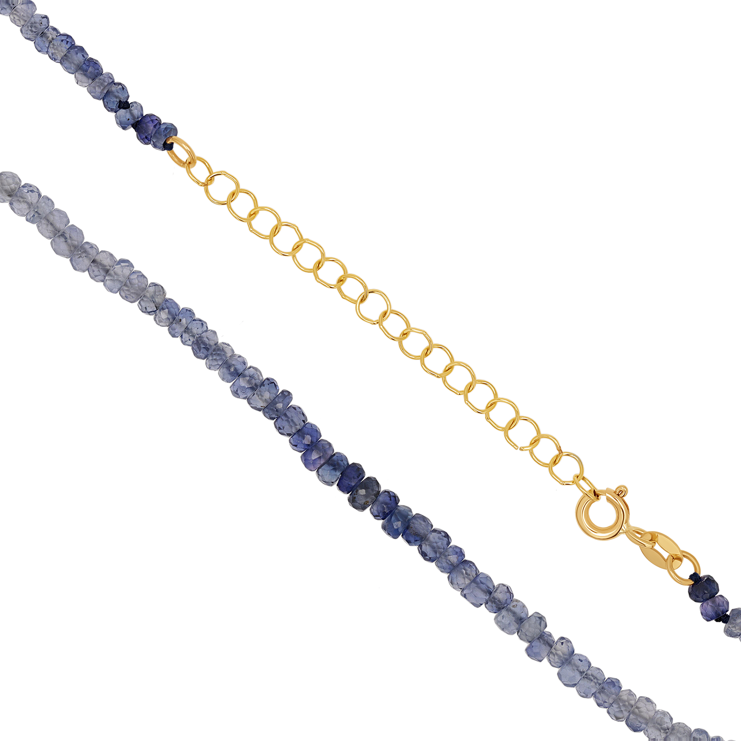 Gradient Blue Sapphire Beaded Necklace I4306