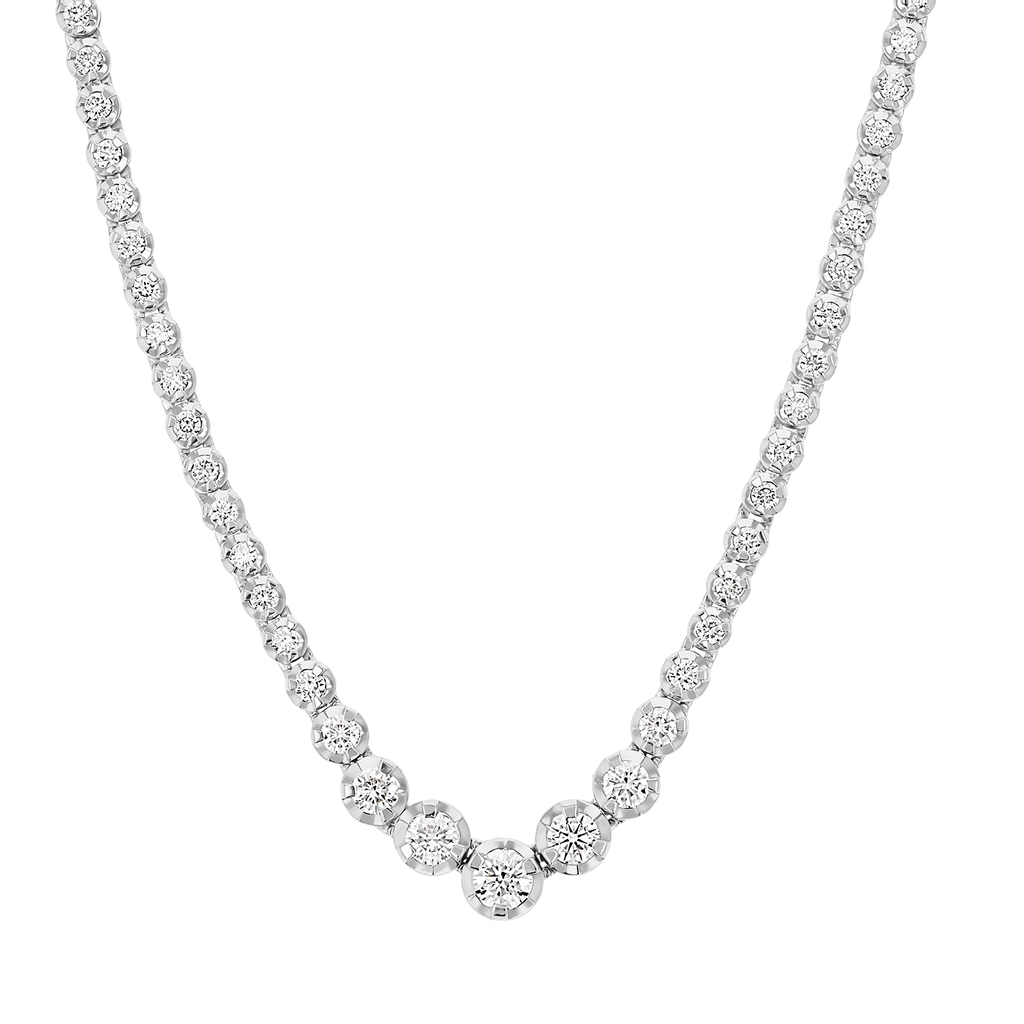 Graduated Diamond Tennis Necklace K878