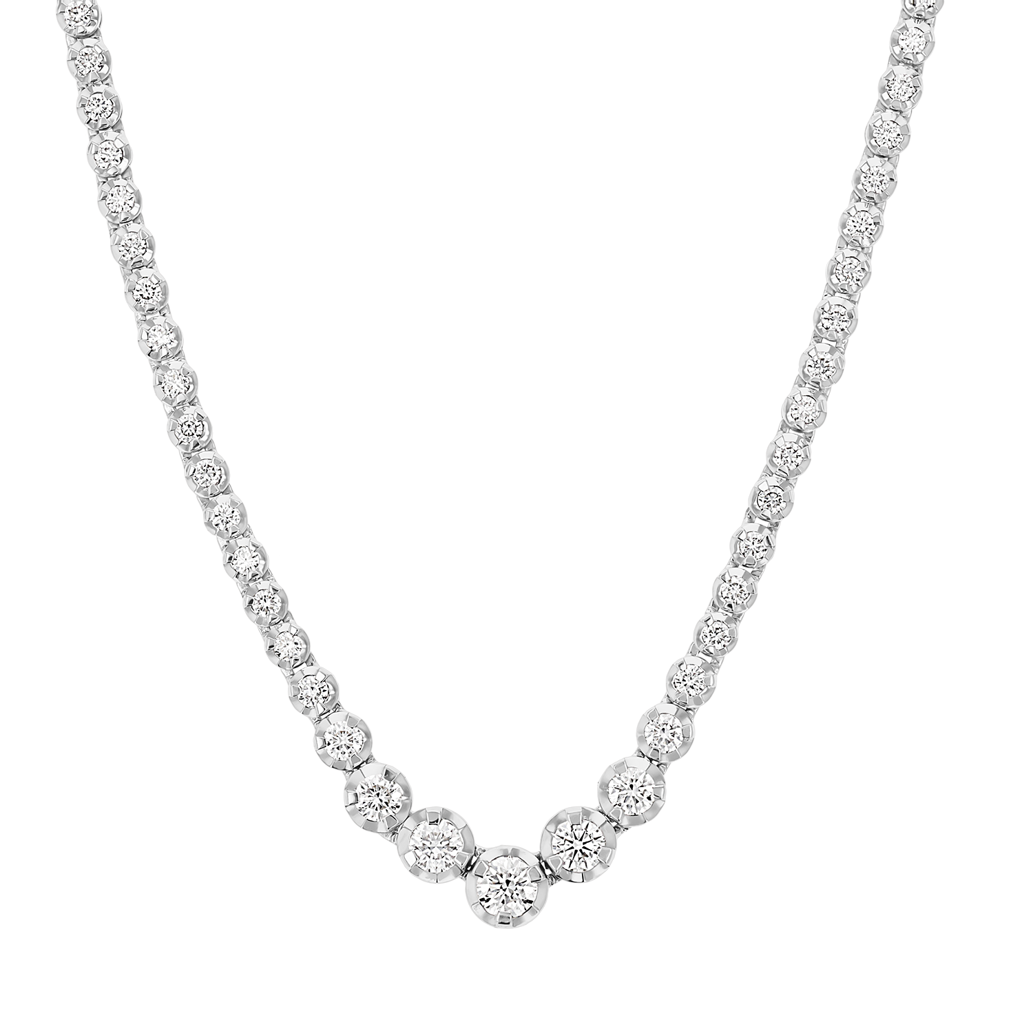 Graduated Diamond Tennis Necklace K878
