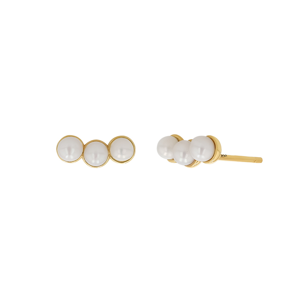 Pearl Trio Stud Earrings M6545