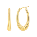 Oval Curved Hoop Earrings D661