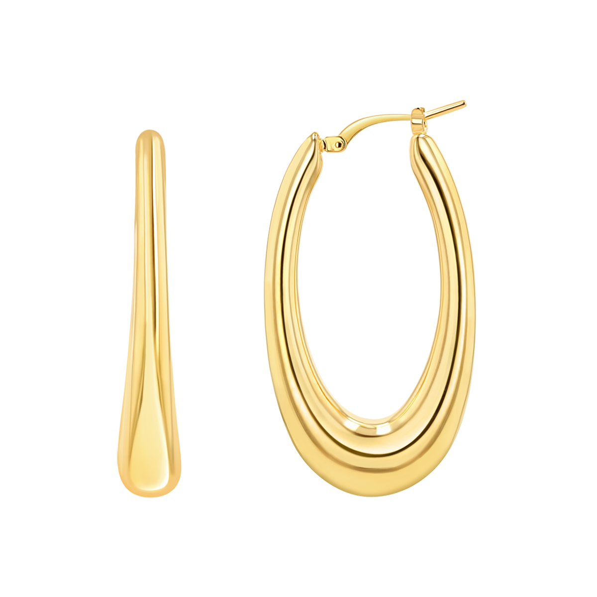 Oval Curved Hoop Earrings D661