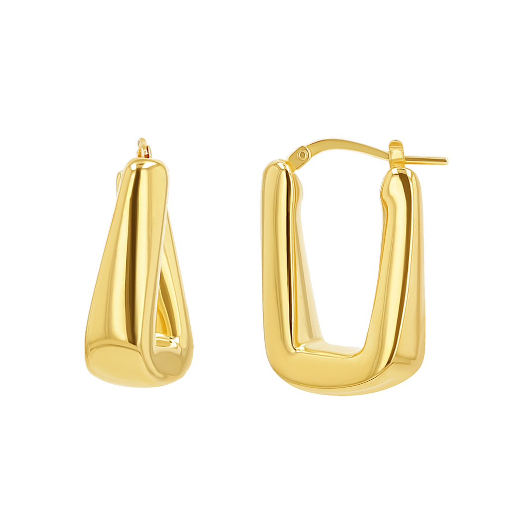 Rectangular Puff Link Hoops J839830