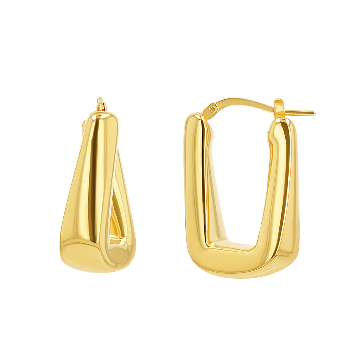 Rectangular Puff Link Hoops J839830