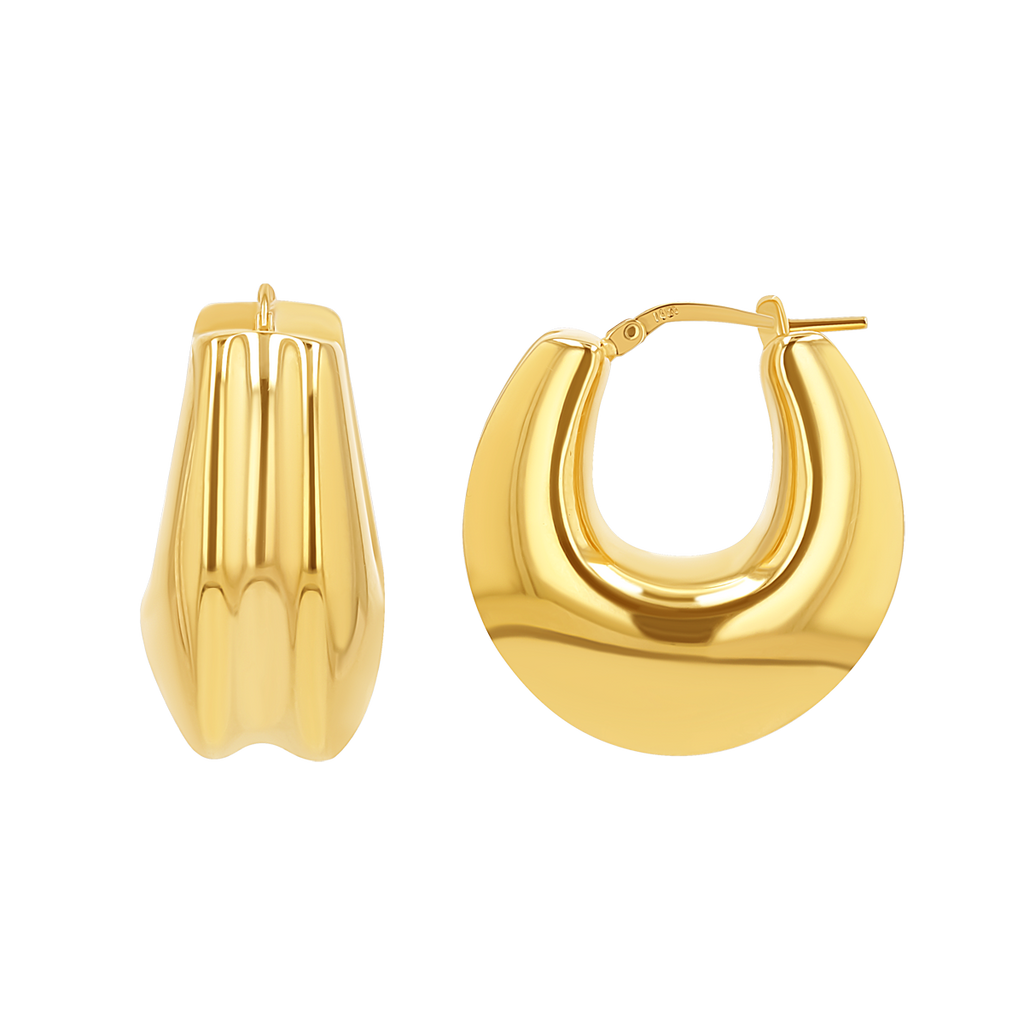 Chunky Deco Hoop Earrings Y723778