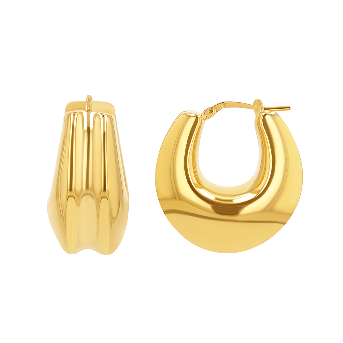 Chunky Deco Hoop Earrings Y723778