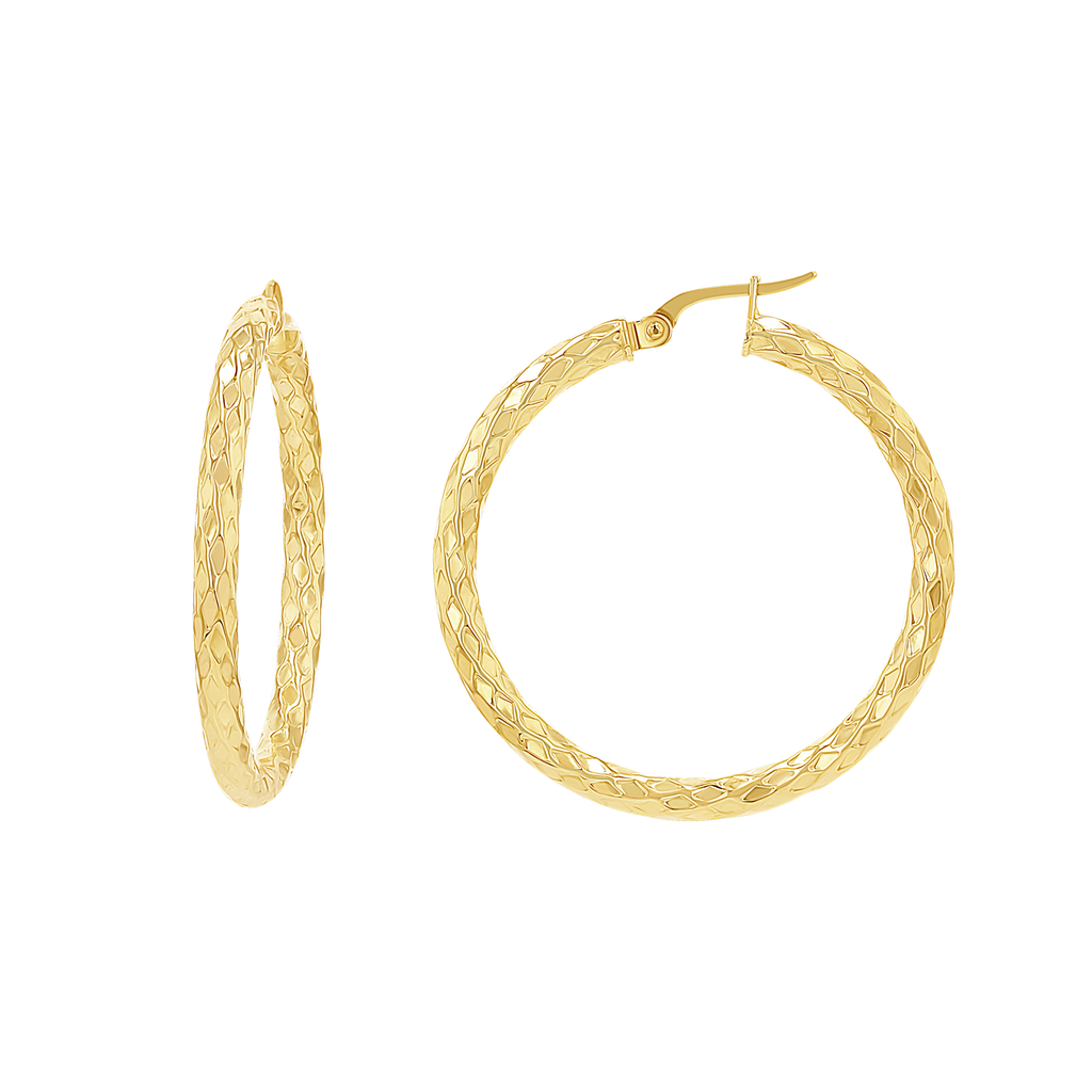 Serpentine Faceted Hoop Earrings O274