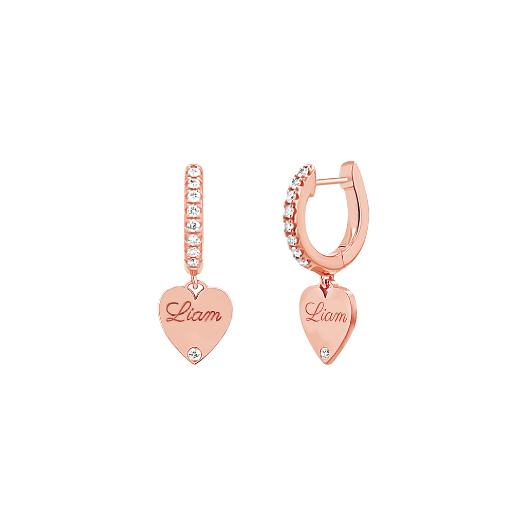 Diamond Heart Huggie Earrings K125514