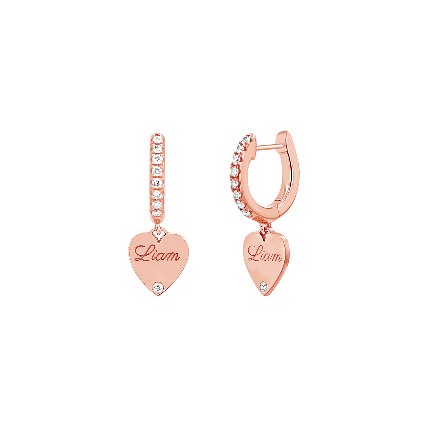 Diamond Heart Huggie Earrings K125514