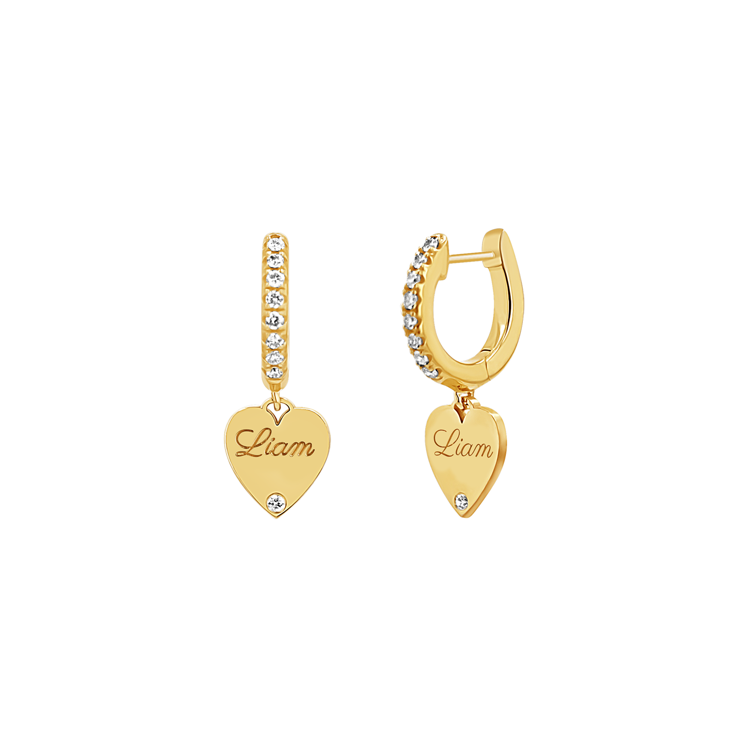 Diamond Heart Huggie Earrings K125514