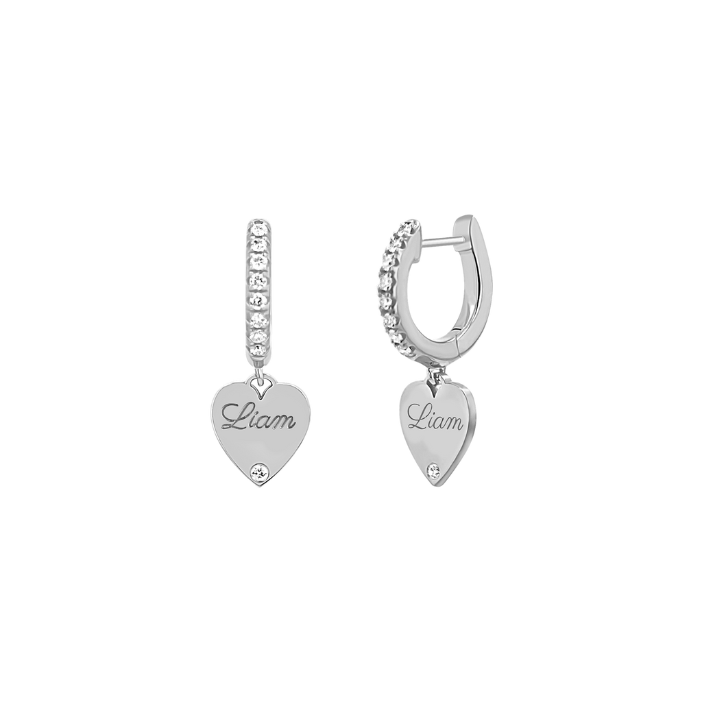 Diamond Heart Huggie Earrings K125514