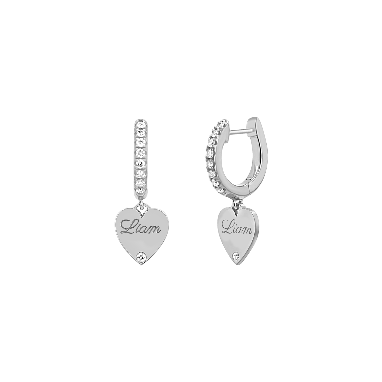 Diamond Heart Huggie Earrings K125514