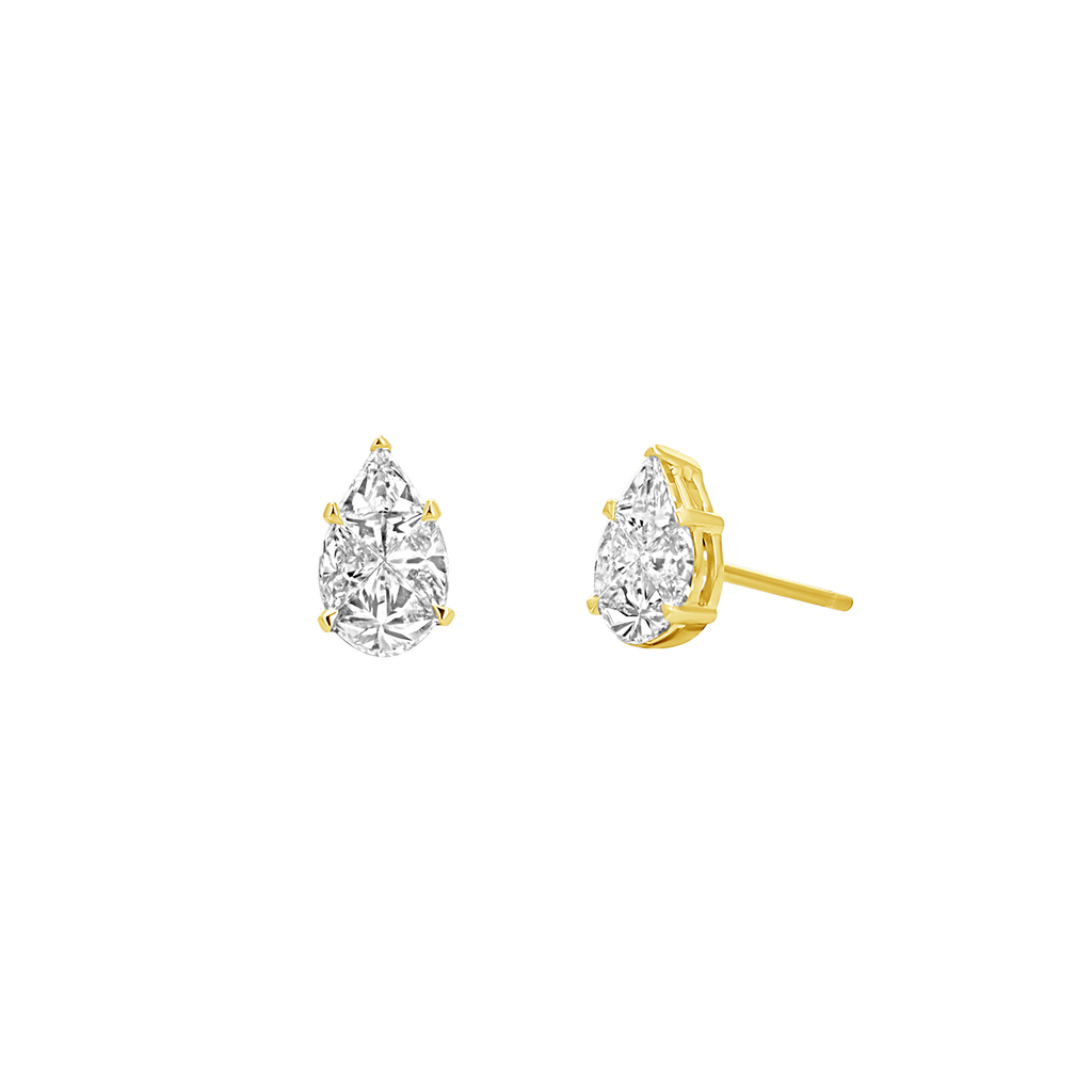 Pear Shape Illusion Set Diamond Stud Earrings X57334