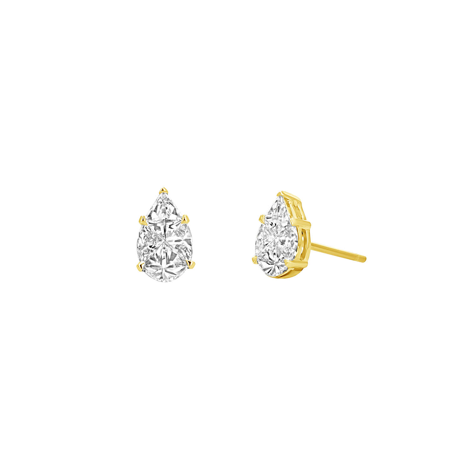 Pear Shape Illusion Set Diamond Stud Earrings X57334