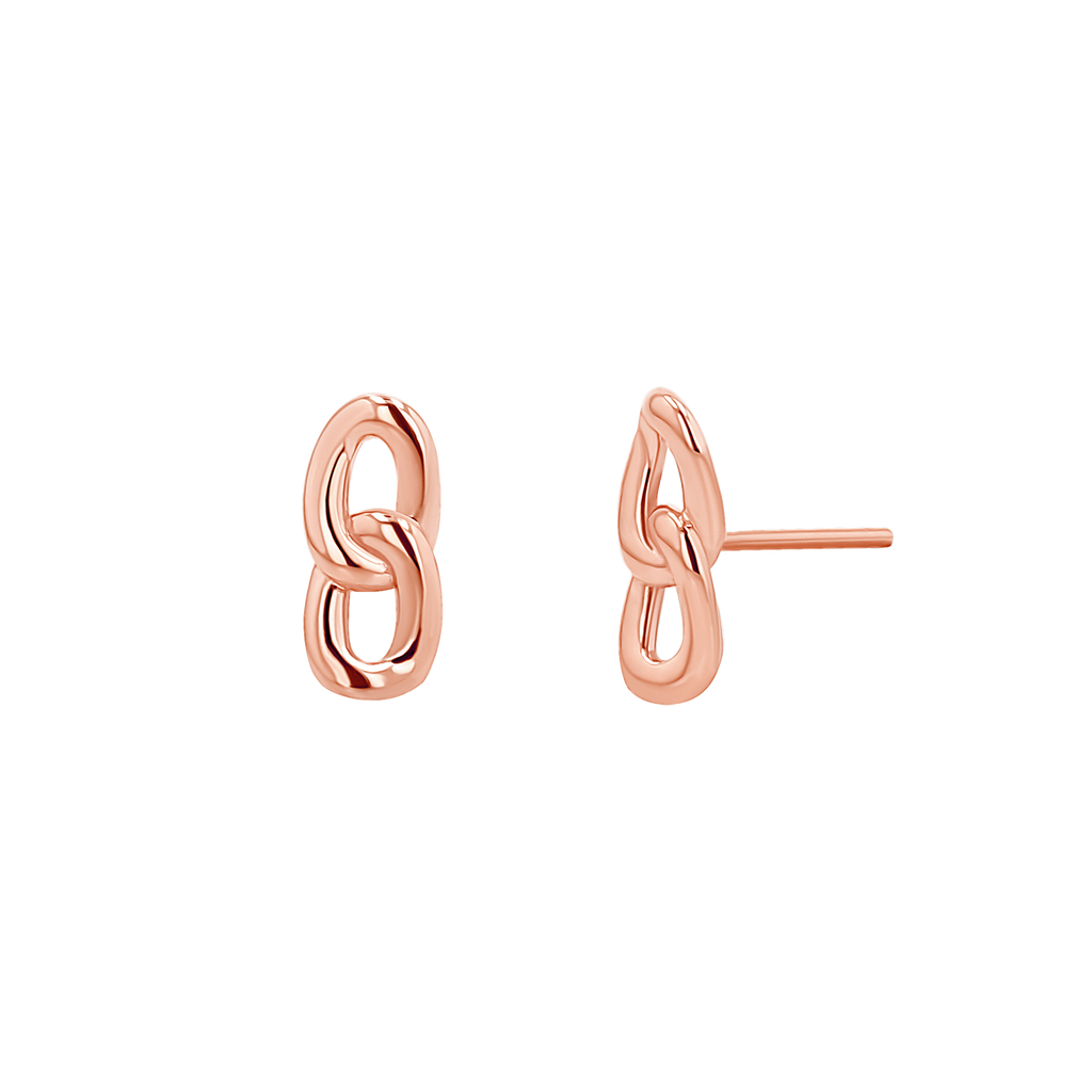 Curb Link Stud Earrings A5788