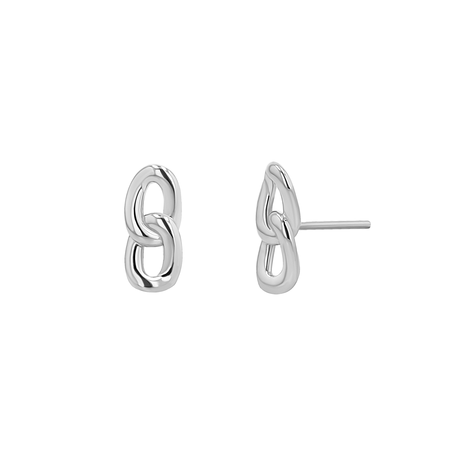 Curb Link Stud Earrings A5788