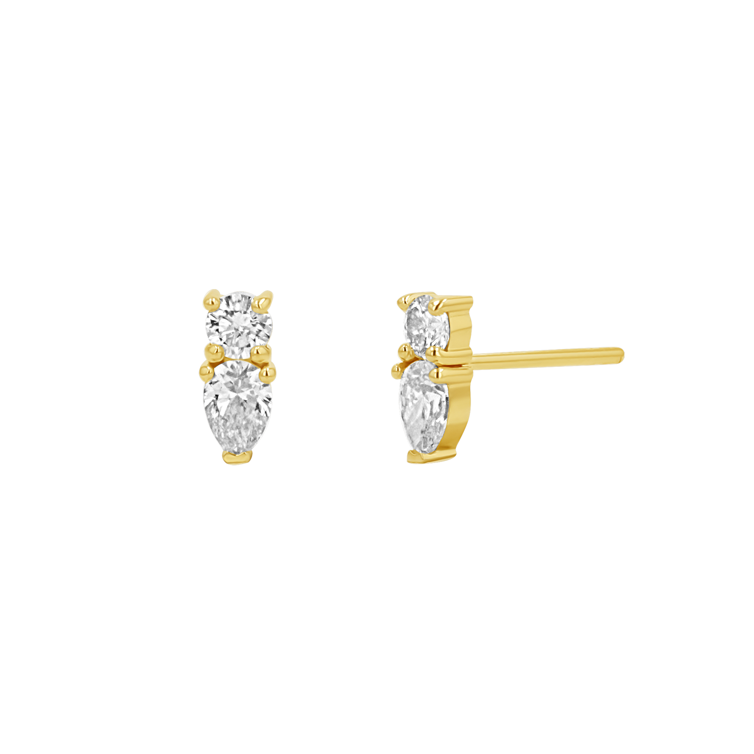 Diamond Drop Stud Earrings G344