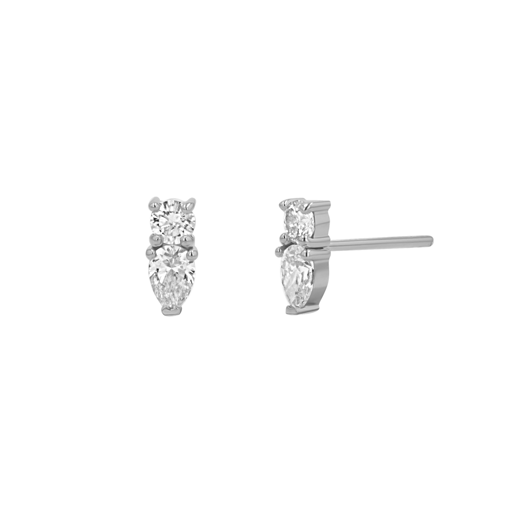 Diamond Drop Stud Earrings G344