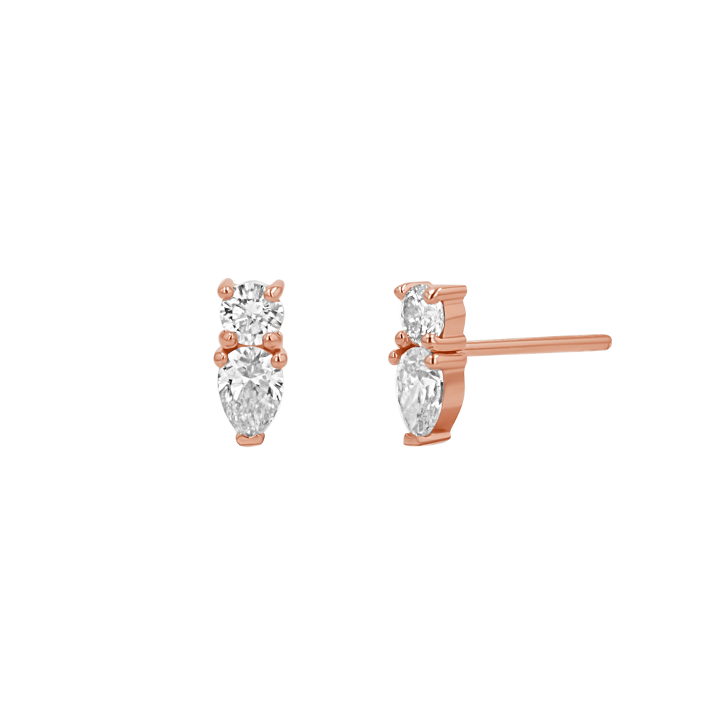 Diamond Drop Stud Earrings G344