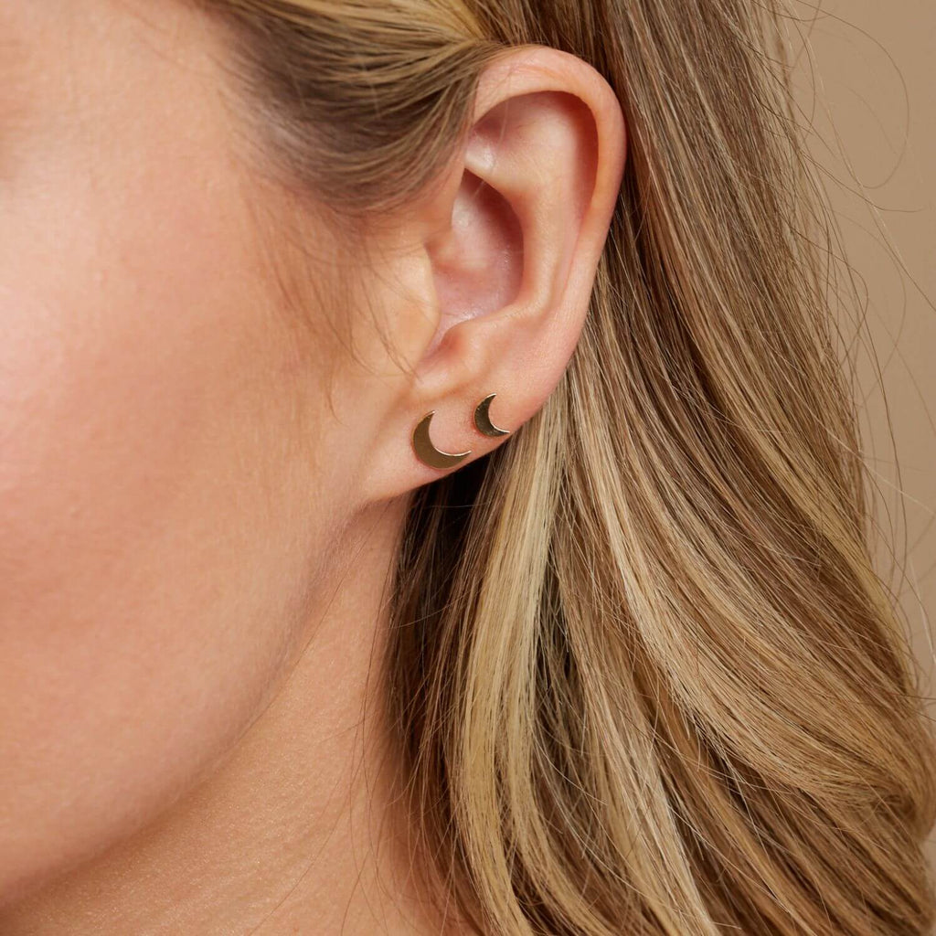 Petite Moon Stud Earrings S638