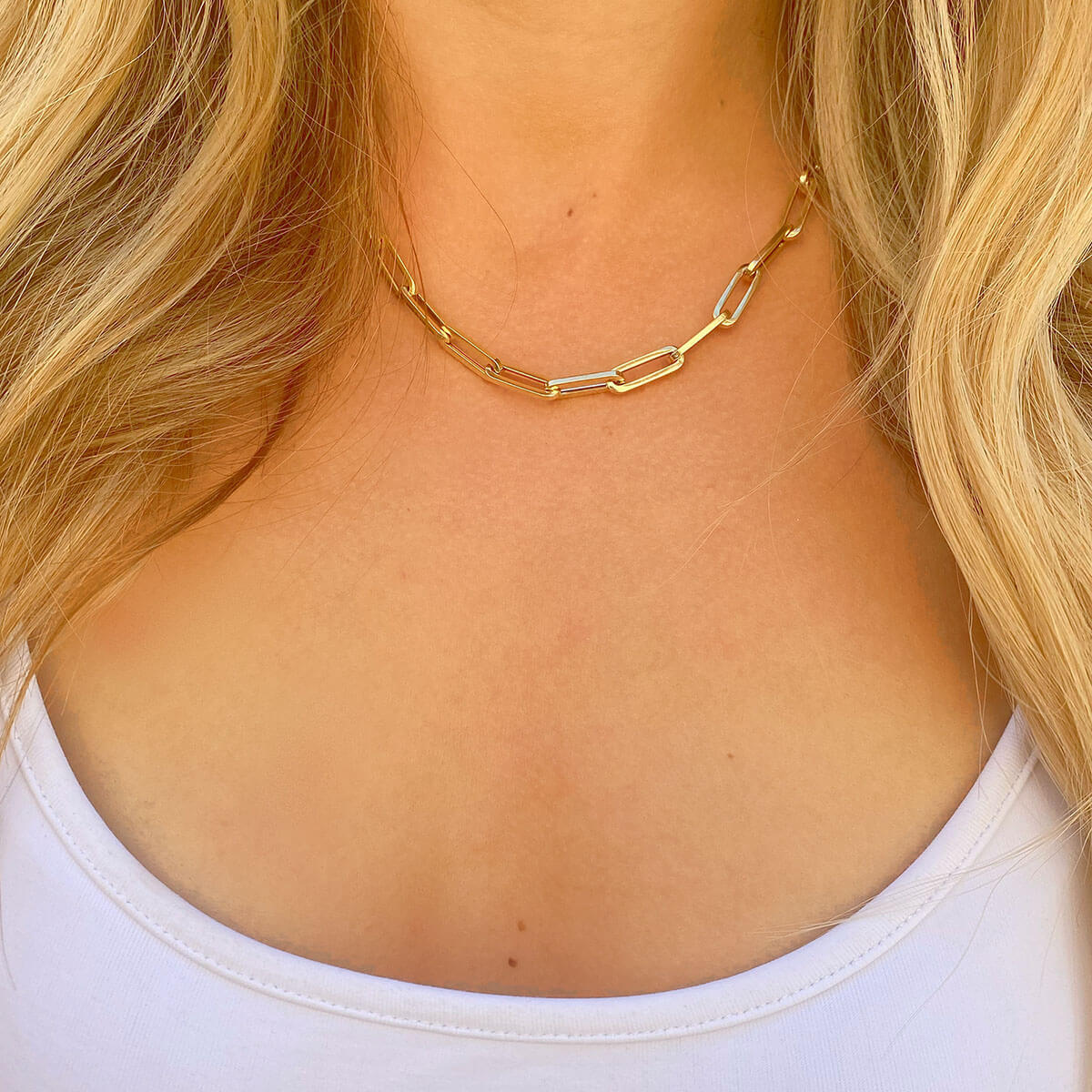14K Gold Paperclip Chain D14111