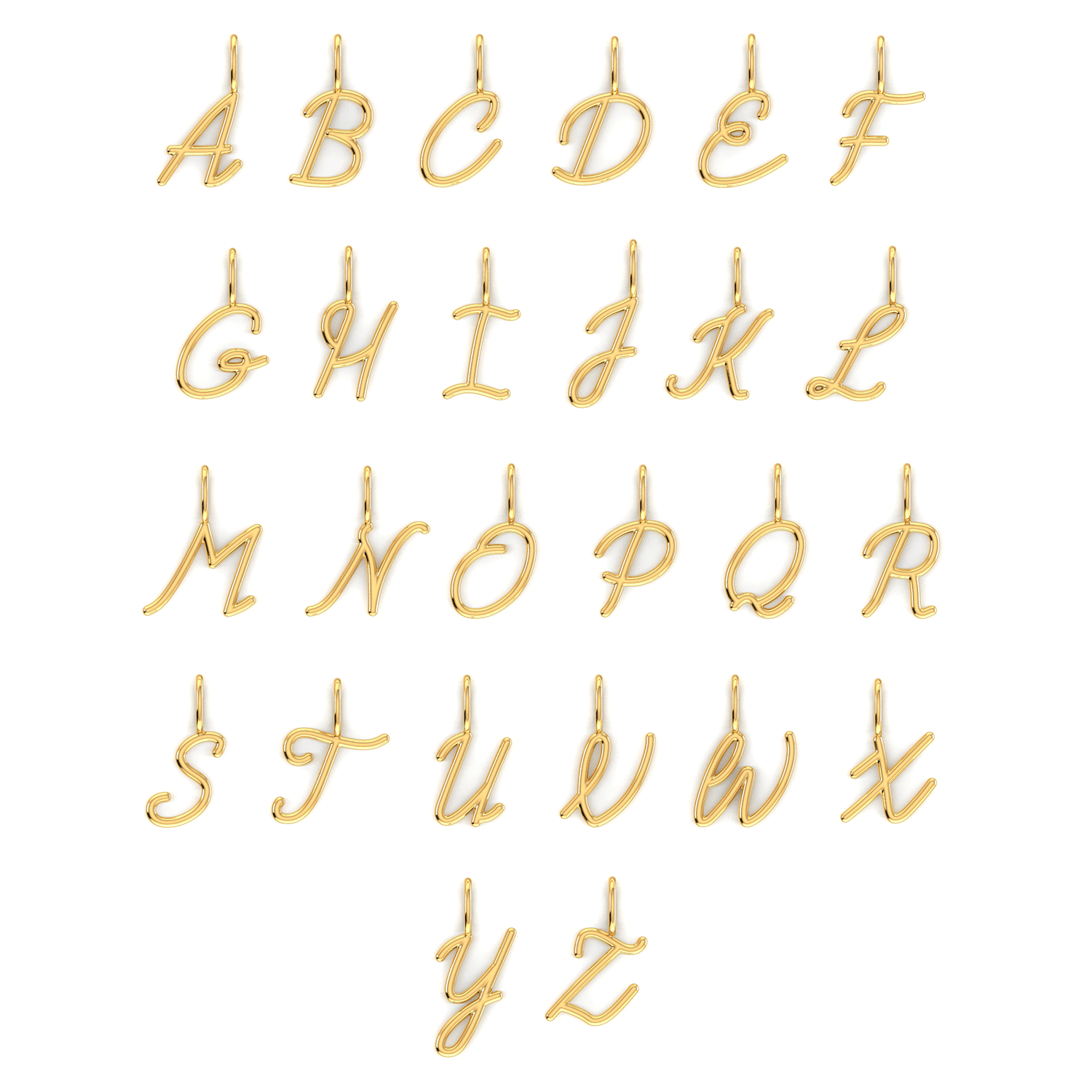 Script Letter Charm U808